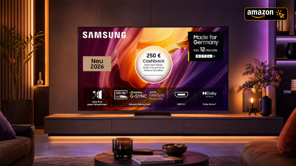 Samsung S95H fällt auf Tiefstpreis: OLED-Flaggschiff mit 165 Hz über 1.600 Euro günstiger als UVP