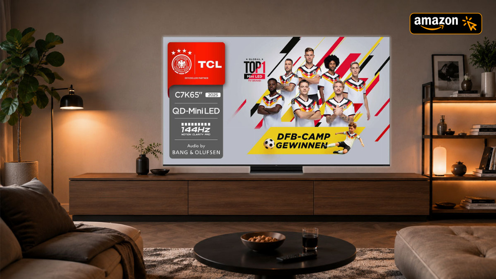 Nie günstiger bei Amazon & MediaMarkt | 65 Zoll Mini-LED-TV TCL C7K mit 144 Hz nur 699 Euro