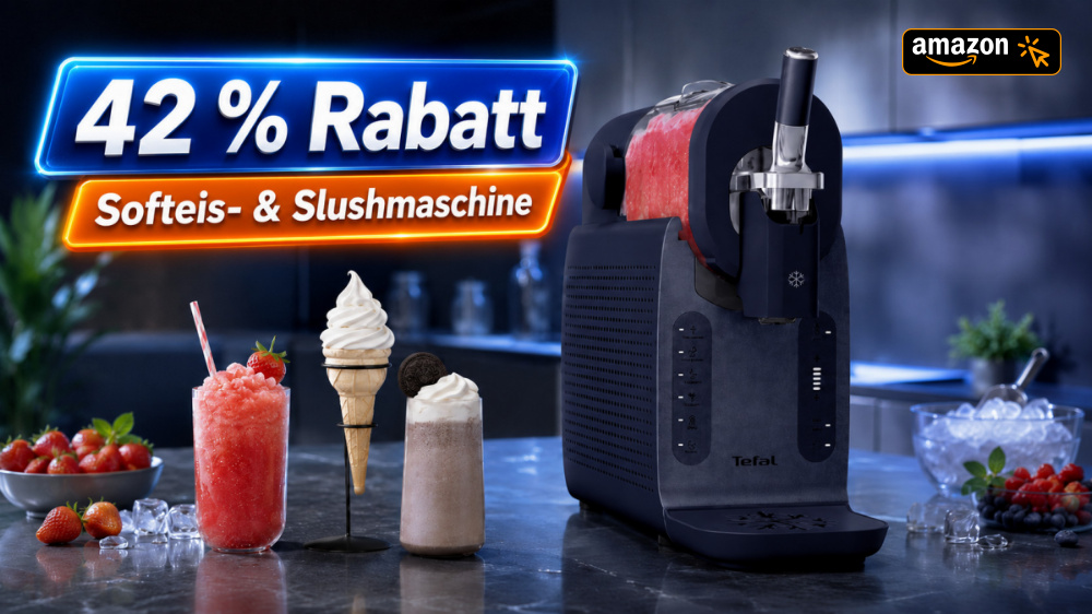 42 % Rabatt auf neue Eismaschine: Tefal Freezi fordert Ninja Creami und SLUSHi heraus