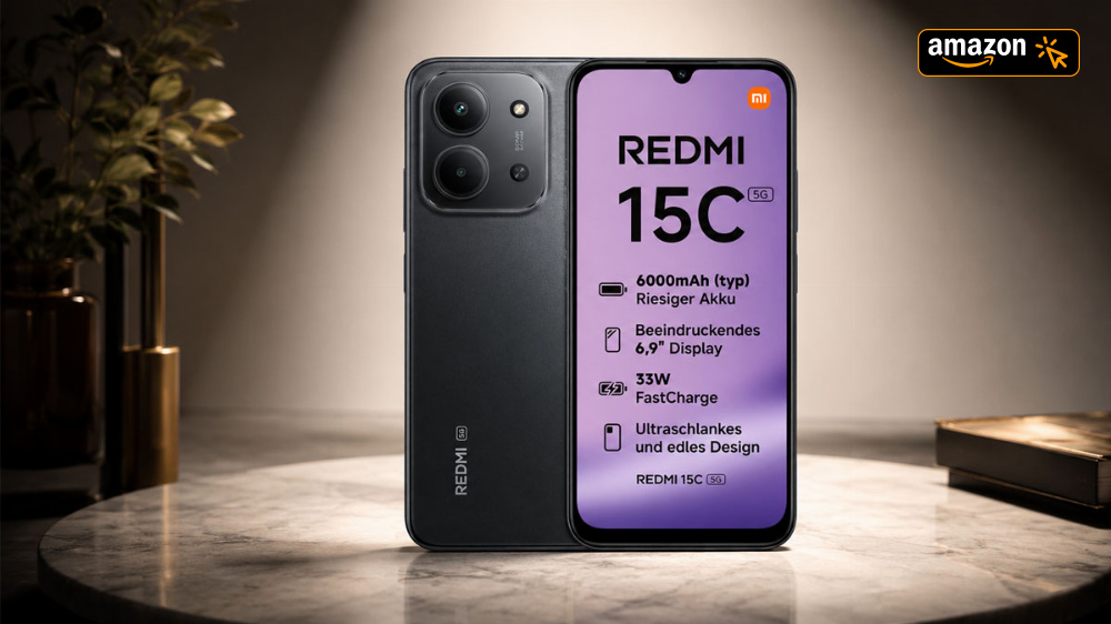 6,9 Zoll & 6000-mAh-Akku für nur 139,90 Euro | Xiaomi Redmi 15C im befristeten Angebot