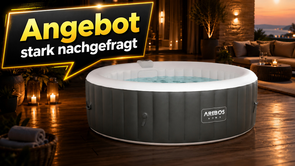 130 Massagedüsen im Garten: Amazon senkt Arebos Spa Whirlpool um 67 € im Angebot