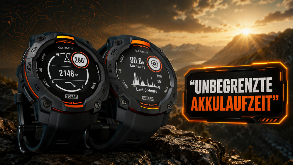 28 Tage Akku reichen nicht? Garmin Instinct 3 verspricht mit Solarladung sogar unbegrenzte Laufzeit