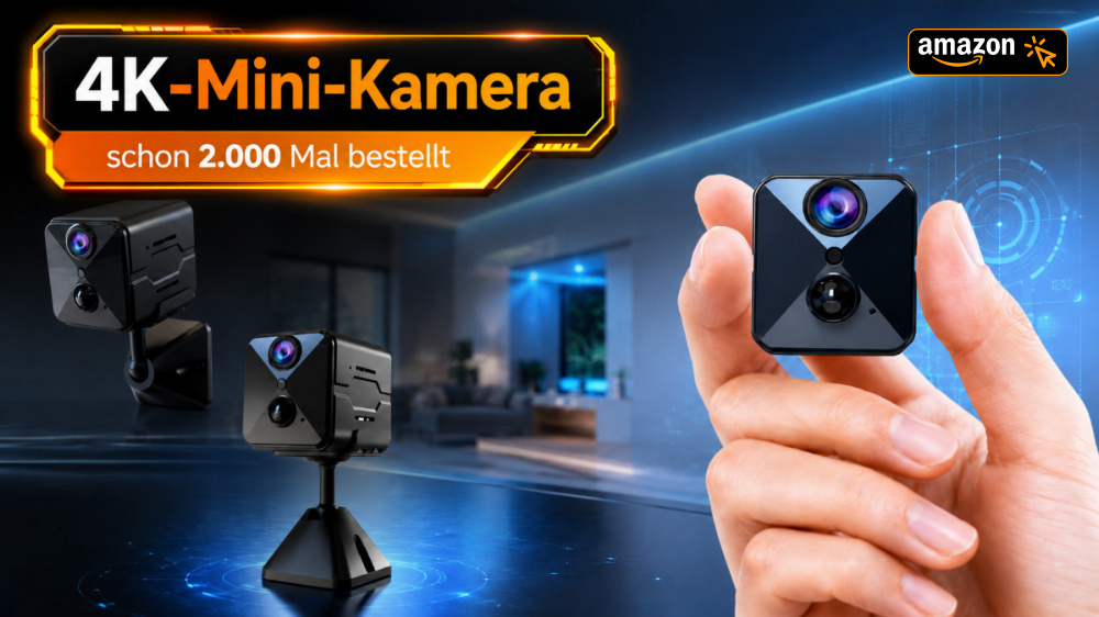 4K-Mini-Kamera für 36 €: Amazon senkt viel bestelltes Modell mit Akku, Nachtsicht und App-Zugriff