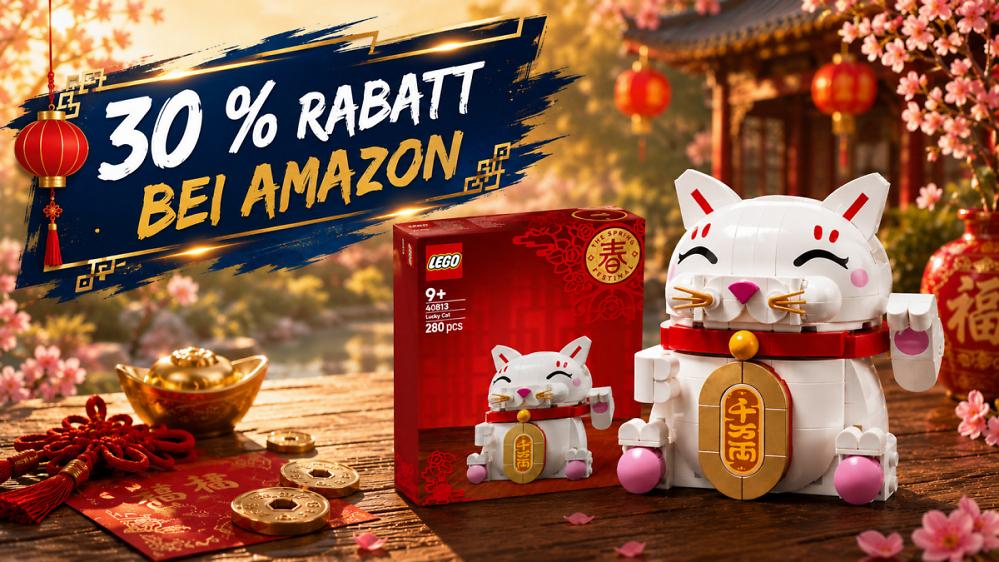 Lego Glückskatze zum kleinen Preis: Amazon gibt auf Winkekatze mit 280 Teilen befristet 30 % Rabatt