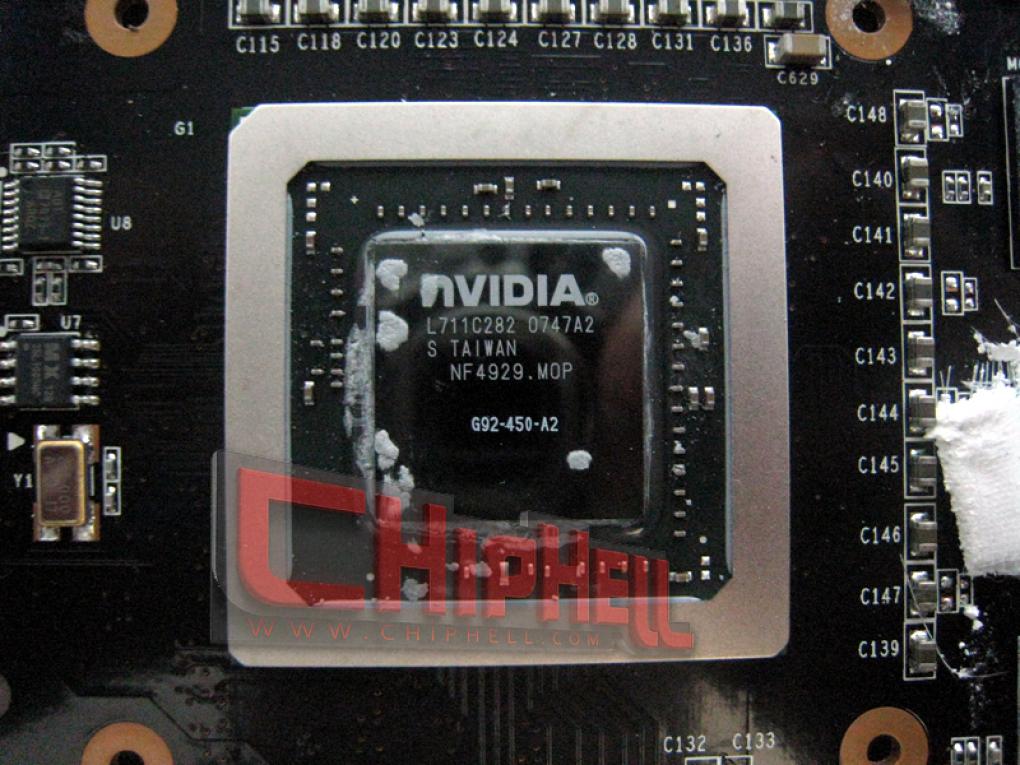 Geforce 9800 GX2: Einer der beiden G92-Chips auf der Dual-Chip-Karte (Bild: Chiphell.com)