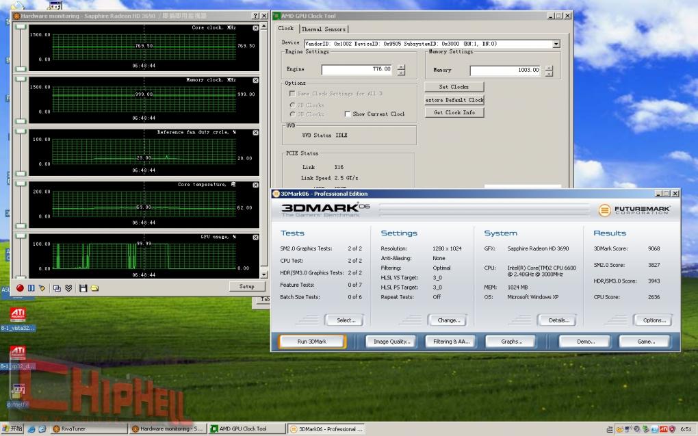 Sapphire Radeon HD3690: Gebencht mit 3DMark06 (Bild: Chiphell)