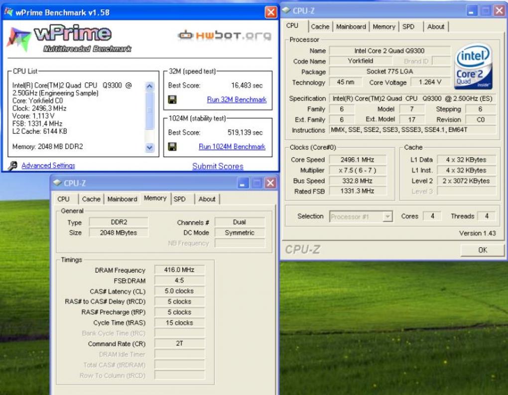 Q9300: Erste Benchmarks mit dem Standardtakt