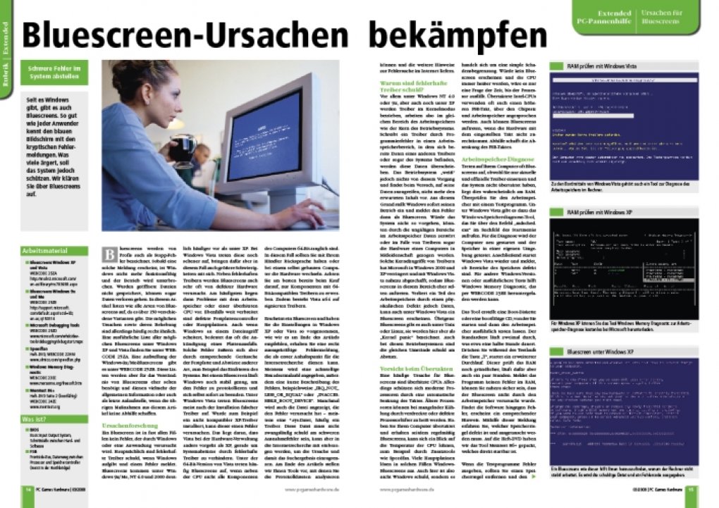 Die Ursachen eines Bluescreens ermitteln. (Bild: PCGH)