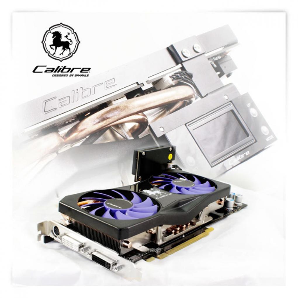 Die Calibre P888+ besitzt ein beleuchtetes LCD-Display welches wahlweise die GPU- oder PCB-Temperatur sowie Spannungen und Lüfterdrehzahl anzeigen kann(Bild: calibrestyle.com)