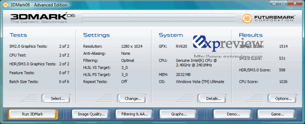 Radeon HD3450: Das 3Dmark06-Ergebnis (Bild: Expreview)