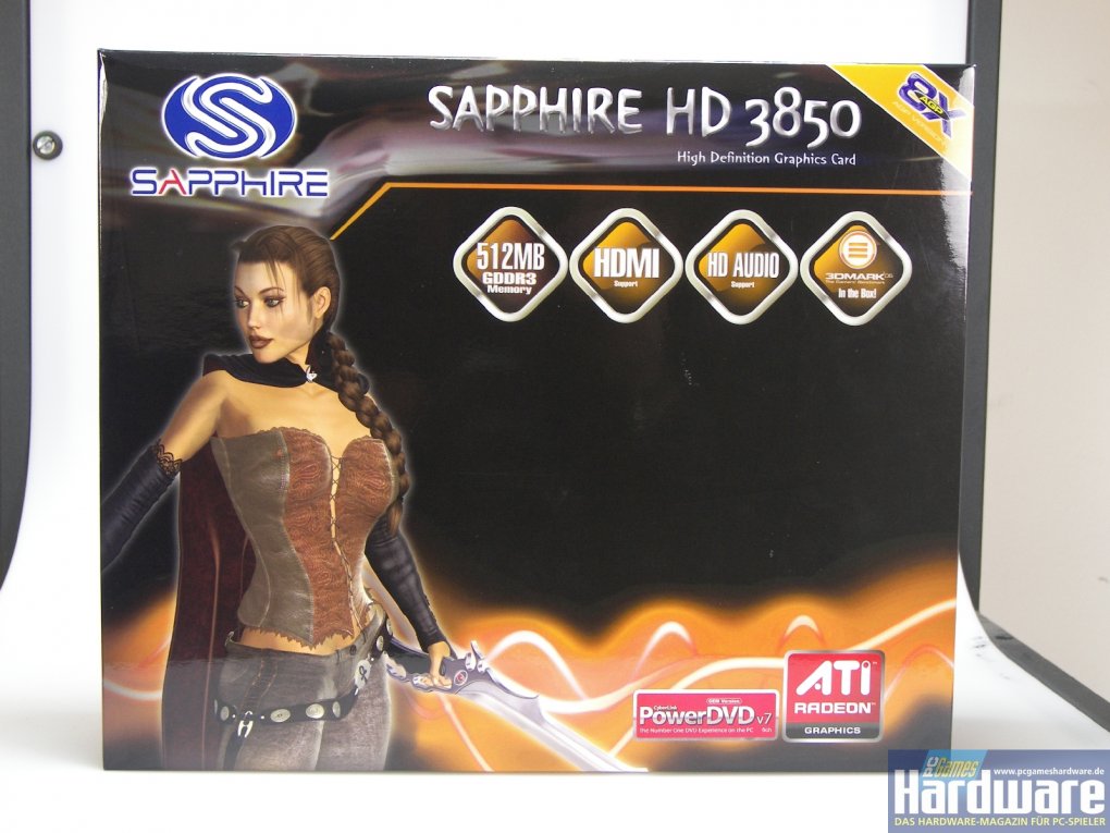 Sapphire Radeon HD 3850 AGP: die Vorderseite der Packung (Bild: PCGH)