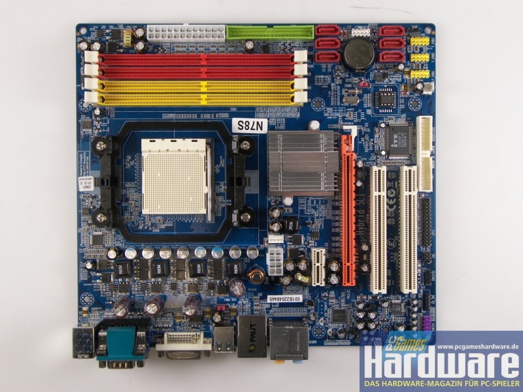 Palits N78S unterstützt dank Geforce-8200-Grafikeinheit Hybrid-SLI und DX10 (Bild: PCGH)
