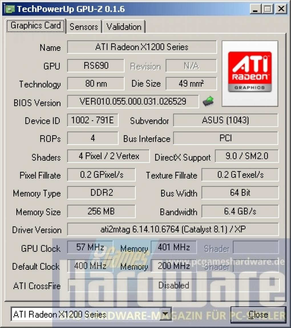 960G: GPU-Z-Details (Bild: PCGH)