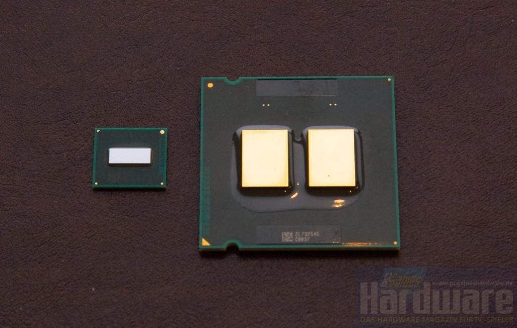 Ein Yorkfield (Quadcore) im Vergleich mit dem einkernigen Silverthorne