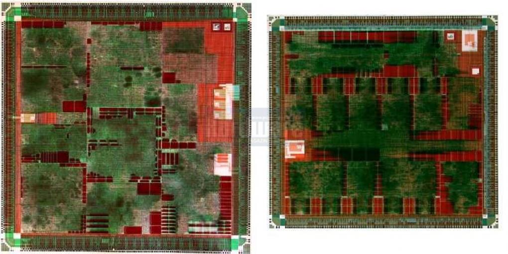 3dfx - Der DX8-Baustein „Rampage“ (links) und der dazu passende Vertex-Shader-Co-Prozessor „SAGE“ (rechts) gelangten nicht mehr auf den Markt.