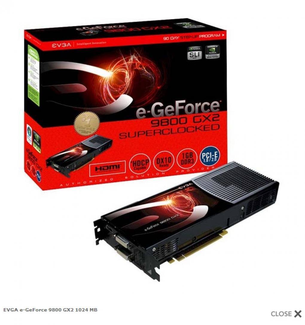 EVGA e-Geforce 9800 GX2 SC (Bild: EVGA)