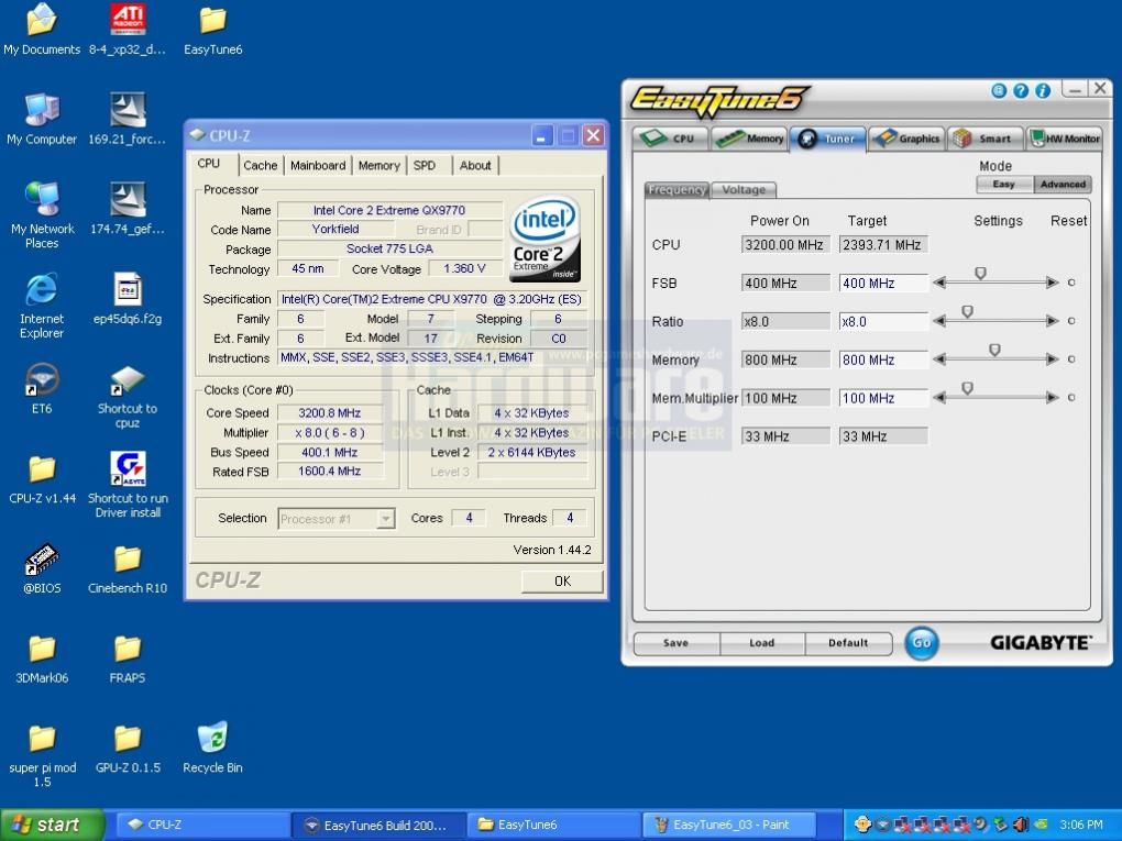 Easy Tune 6 im Vergleich mit CPU-Z (Bild: PCGH)