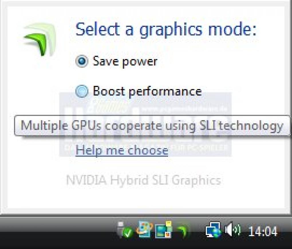 Nvidia Hybrid-SLI: Betriebsmodus 2 (Bild: PCGH)