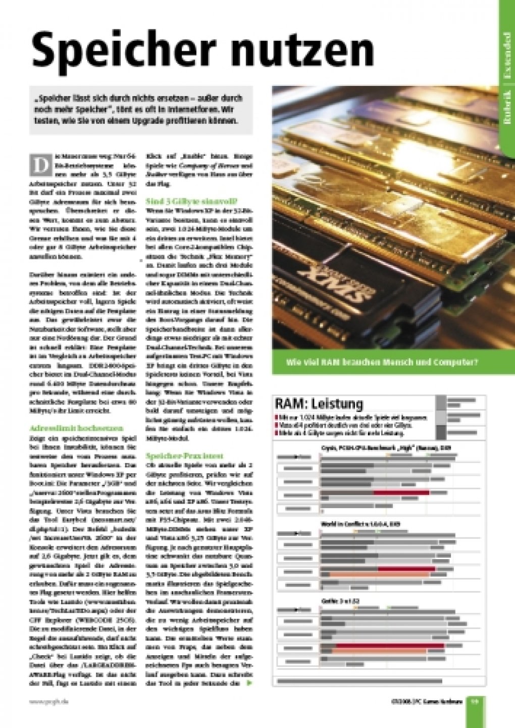 Arbeitsspeicher voll ausnutzen (Bild: PCGH)