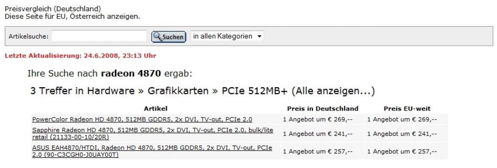 Die Modelle der Hersteller Sapphire, Asus und Powercolor haben es breits in den PCGH-Preisvergleich geschafft.