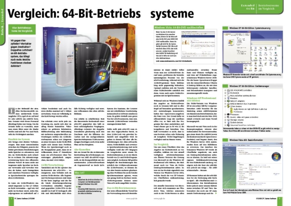 64-Betriebssysteme im Funkionsvergleich (Bild: PCGH)