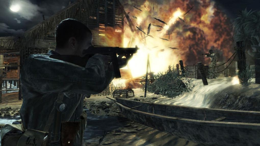 Call of Duty: World at War: Zwar nur mit aufgespoilerter CoD4-Engine, aber trotzdem mit ansprechender Konsolen-Optik.