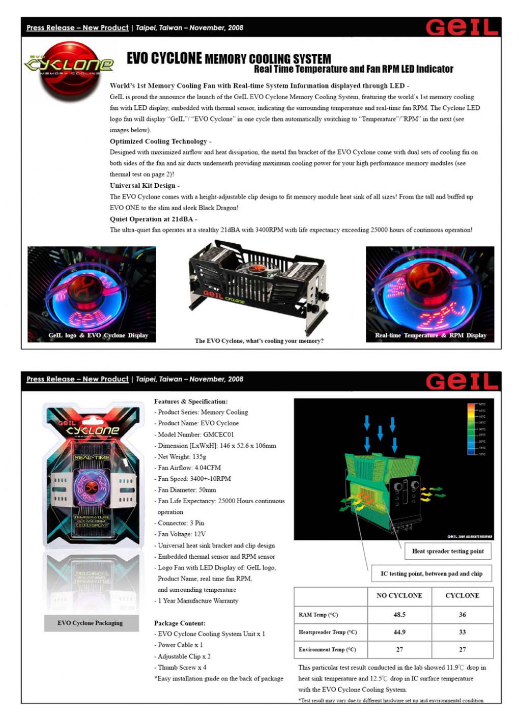 Die Features des GEIL Evo Cyclone (Bild: GEIL)
