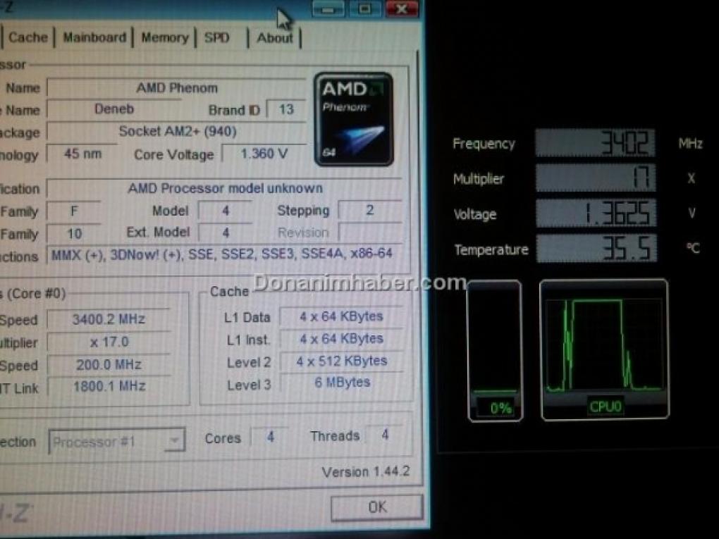 Übertaktet auf 3,4 GHz (Bild: Donanimhaber.com)