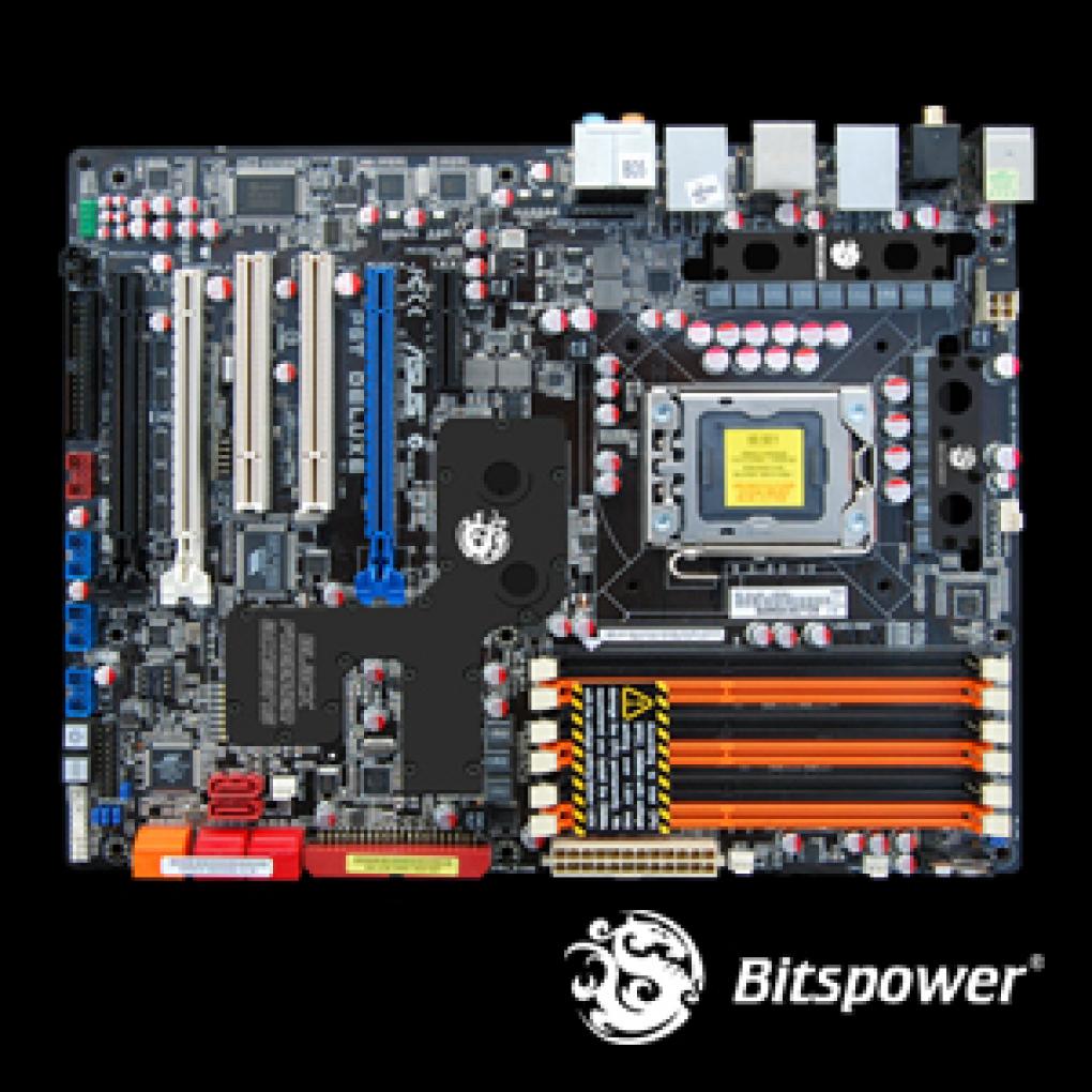 Asus P6T Deluxe mit allen Bitspower-Black-Freezer-Kühlern