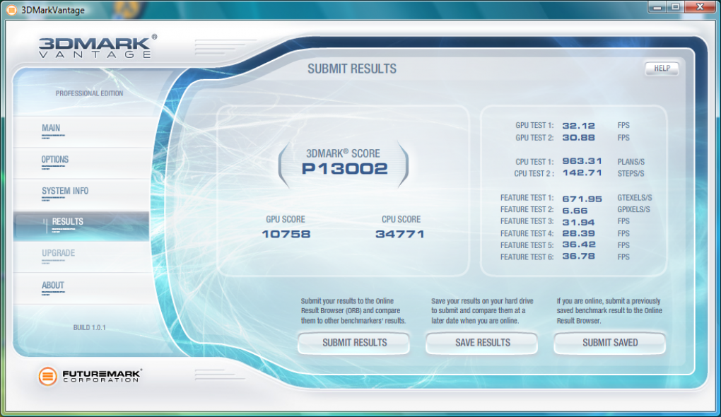 3DMark Vantage-Score: Geforce GTX 280