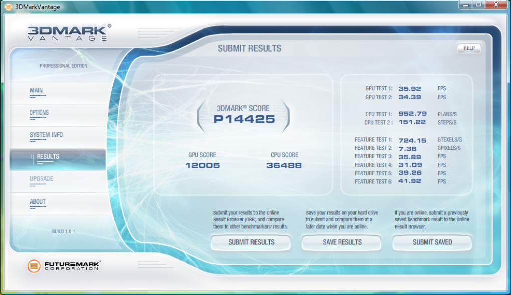 3DMark Vantage-Score: Geforce GTX 285