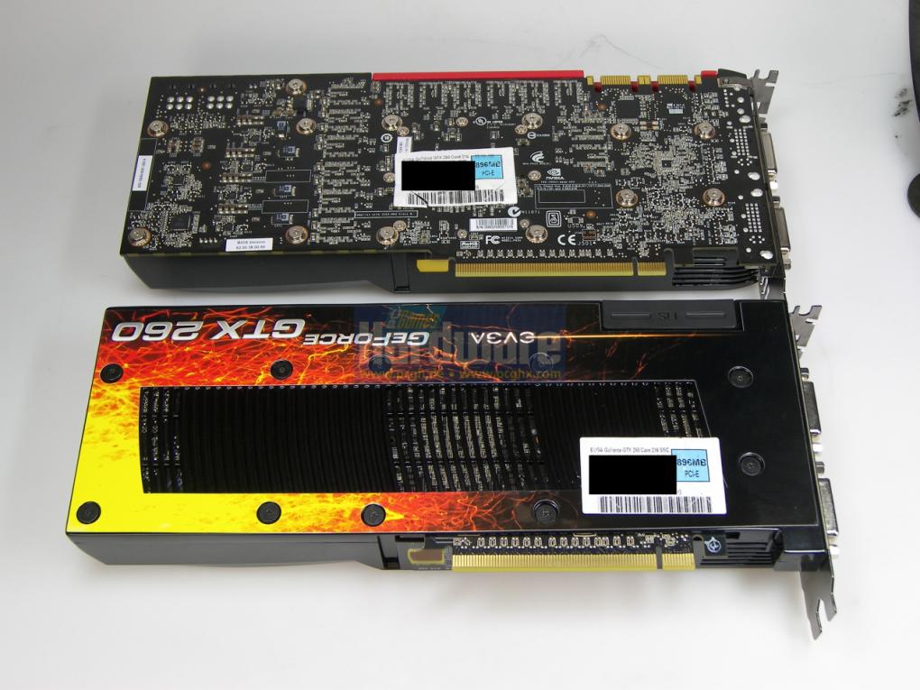 Oben: GTX-260-55nm, unten: GTX-260-65nm