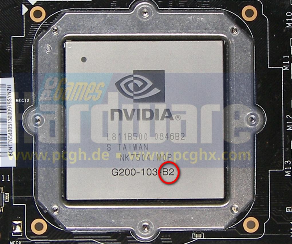 Geforce GTX 260: 55 Nanometer (GPU) B = 55-nm-Fertigung