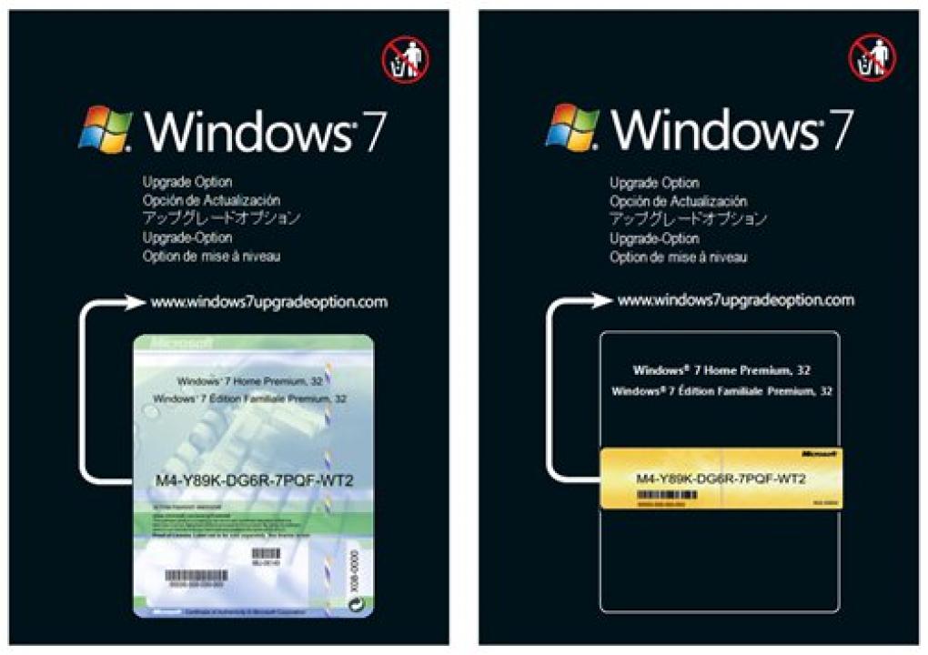 Zertifikate für das Upgrade von Windows Vista auf 7.