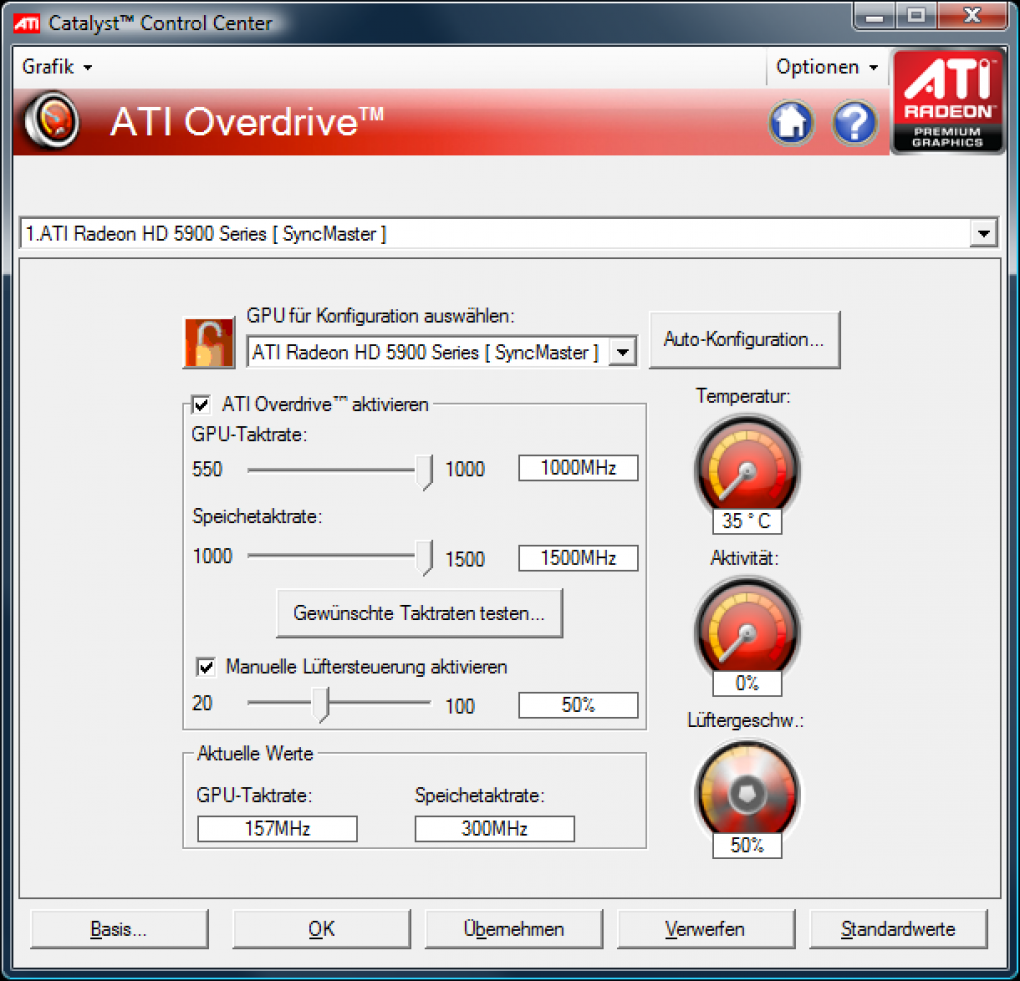 Radeon HD 5970: Unlocked Overdrive für maximalen Taktspielraum