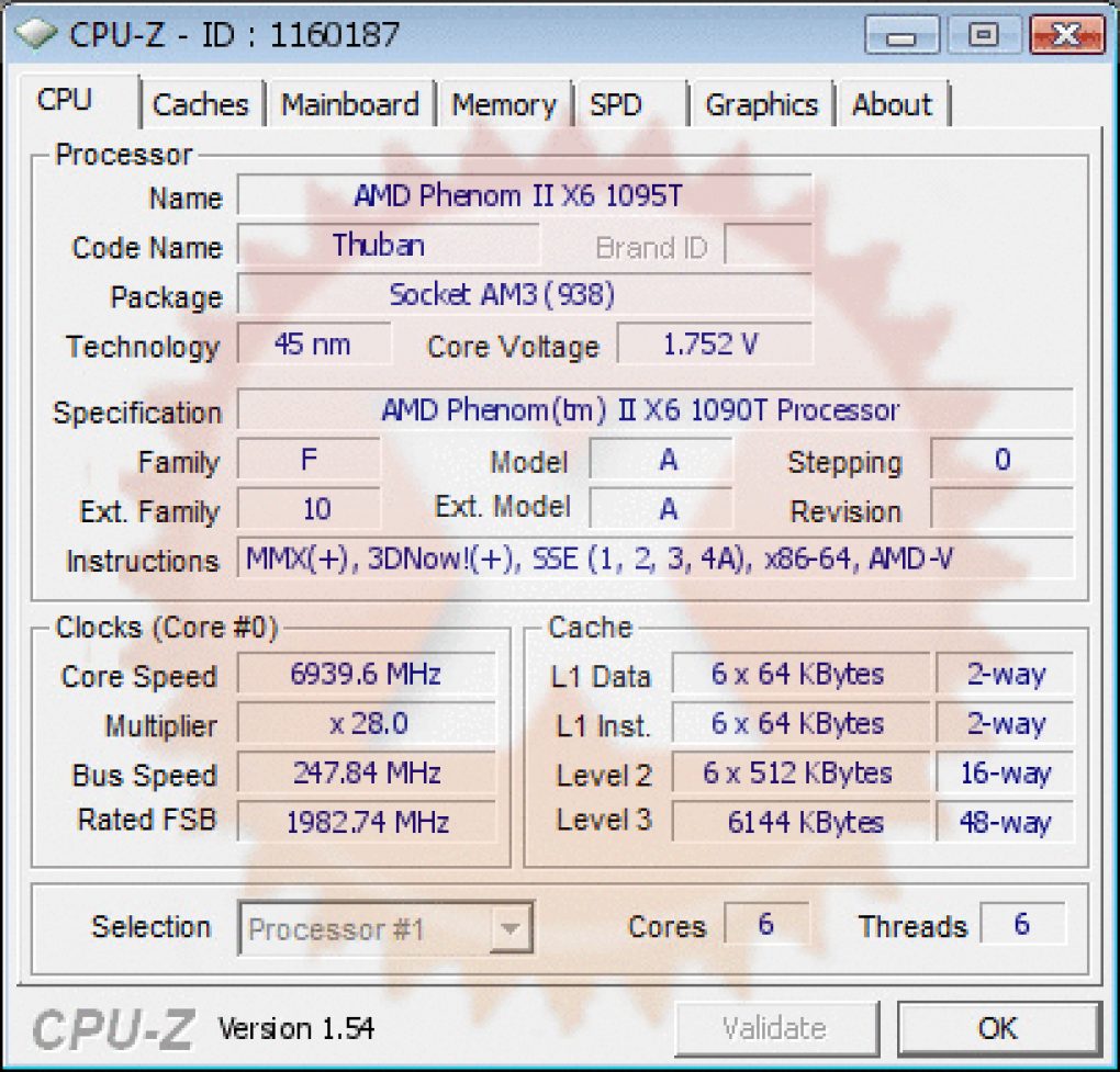 AMD Phenom II X6 1090T @ 6,94 GHz