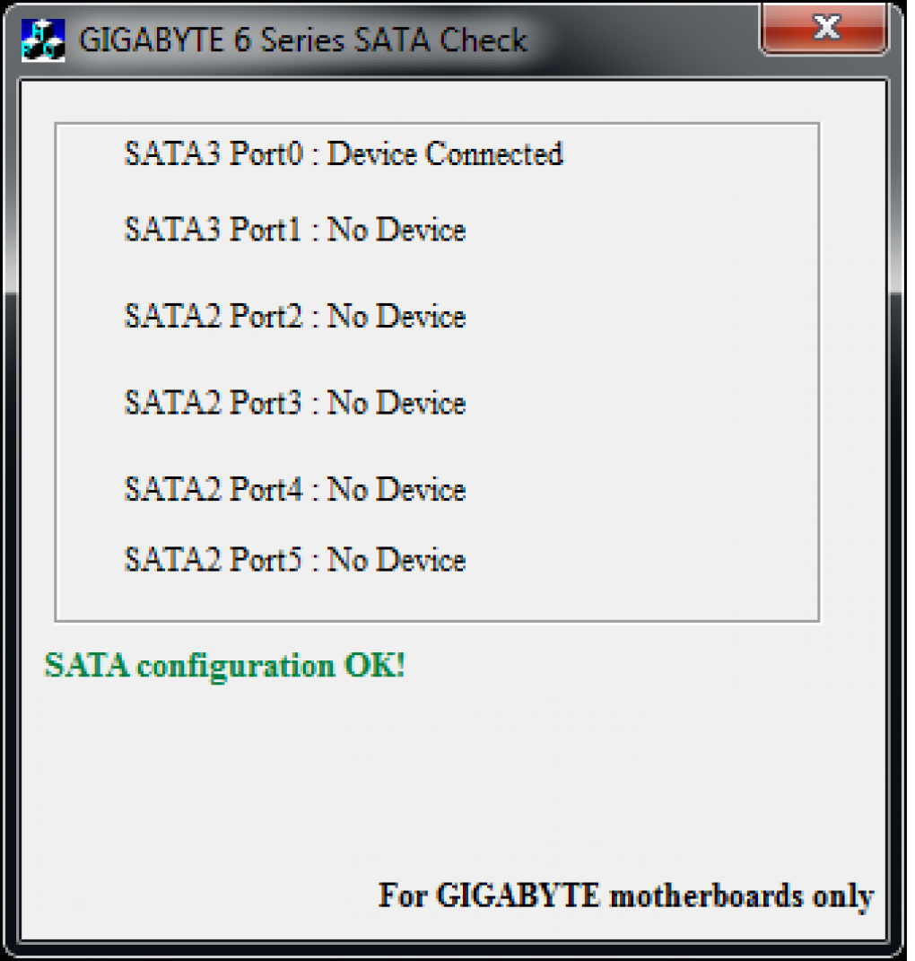 Das Gigabyte-Tool zeigt, ob die fehlerfreien Ports verwendet werden.
