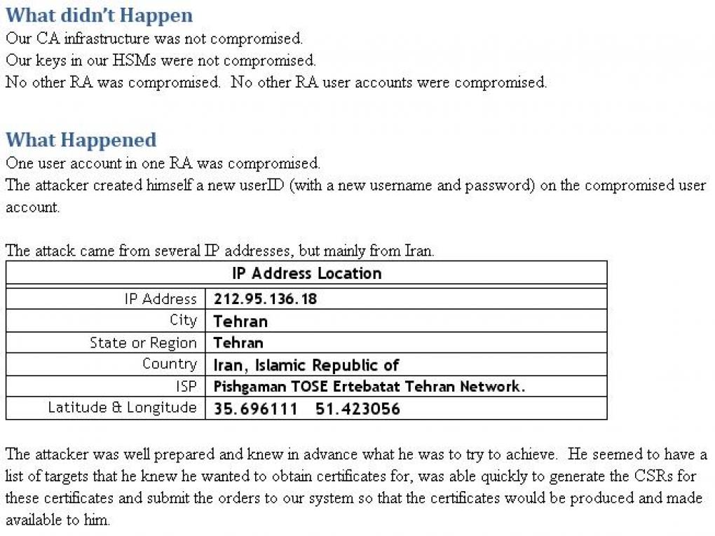 Laut ersten Untersuchungen kommen die SSL-Hacker aus dem Iran. Politische Ziele werden nicht ausgeschlossen.
