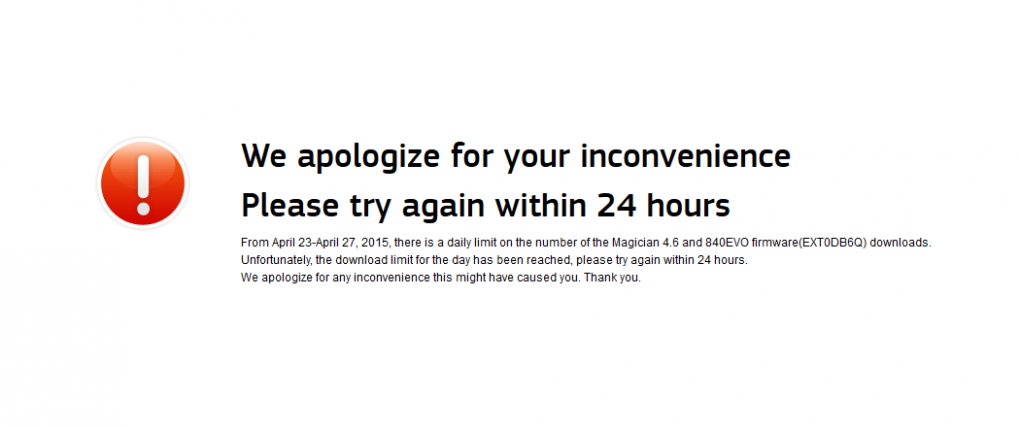 Samsung: Download derzeit nicht verfügbar