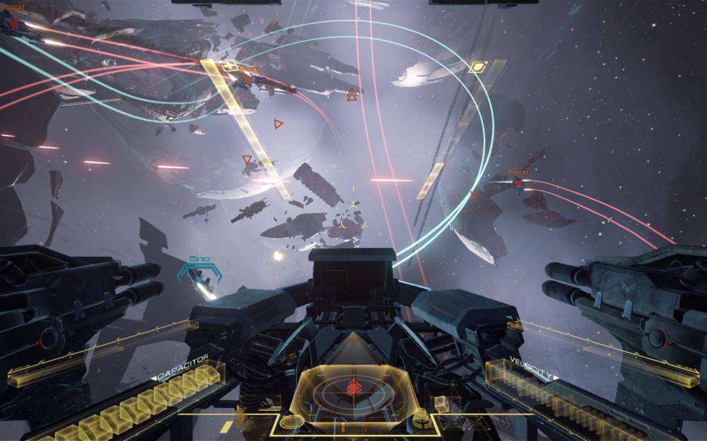 CCP bringt mit dem Weltraum-Shooter Eve Valkyrie eines der bislang wohl am besten durchdesignten VR-Spiele auf den Markt - das Mittendrin-Gefühl ist enorm.