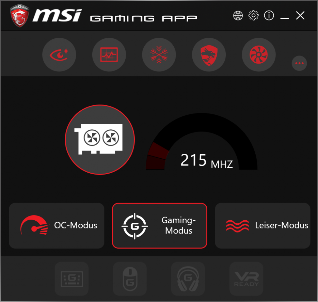 MSI Gaming App auf Geforce GTX 1080 Gaming X 8G