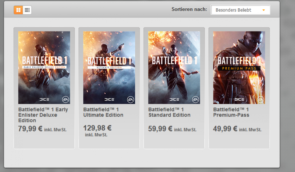 Battlefield 1 Uebersicht