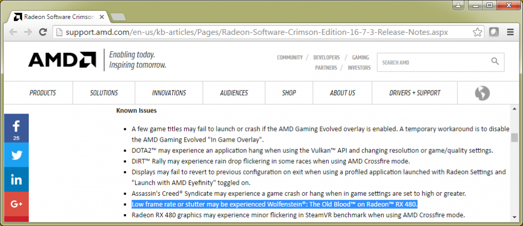 RSCE 16.7.3 Release Notes: Wolfenstein verbuggt
