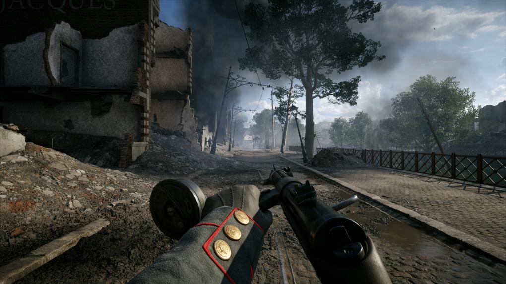 Der Start unser 20-Sekündigen Benchmarkszene findet sich auf der Karte Amiens, nahe dem Startpunkt auf deutscher Seite. Wir Messen auf vollen 64-Mann-Servern im Spielmodus Conquest.