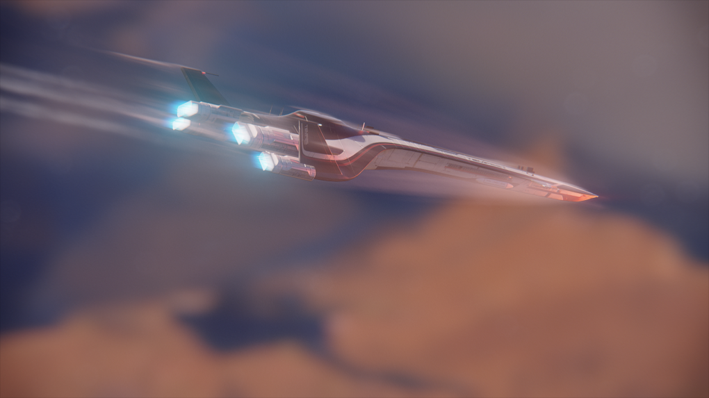 Die Tempest ist gerade im Landeanflug auf einen Planeten, den es zu erkunden gilt.