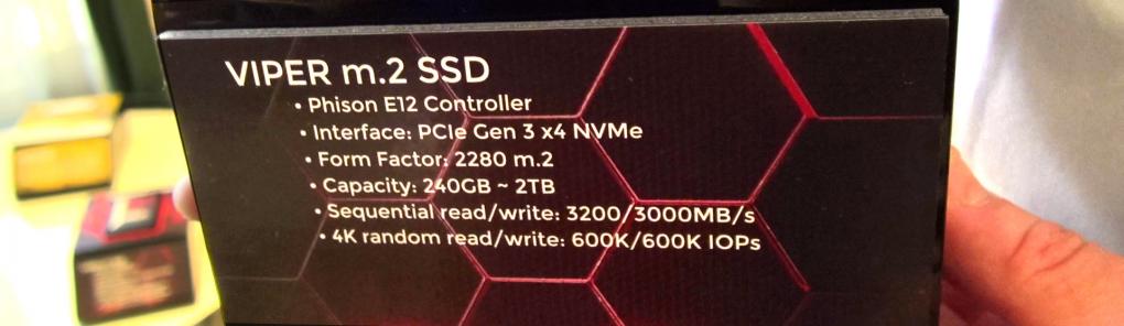 Bekannte Daten der Patriot Viper m.2 SSD
