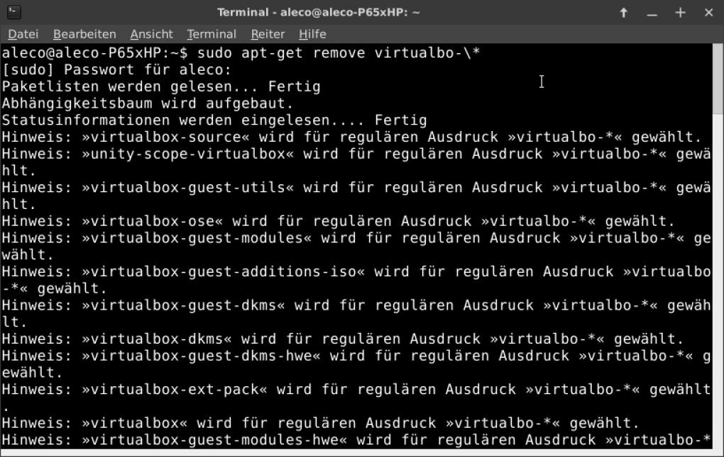 Virtualisierte Hardware: In Schritt 1 müssen Sie zunächst alle vorinstallierten Versionen von Virtual Box löschen