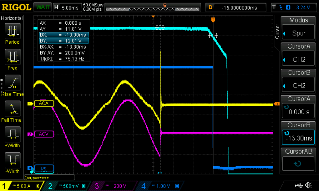 Goldduell: Antec vs Bitfenix in der 750 Watt-Klasse: Hold-Up-Time des Bitfenix Formula
