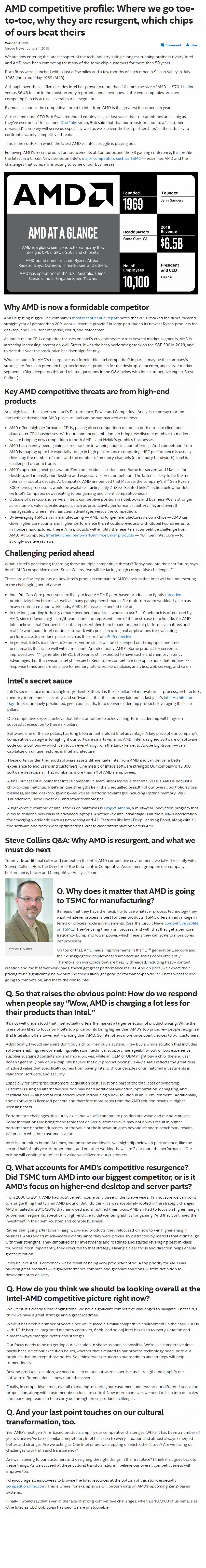 Internes Intel Memo aufgetaucht: Man nimmt AMD und Ryzen 3000 in 7nm wohl recht ernst (1)
