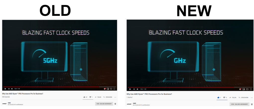 AMD hat die '5 GHz' einfach aus dem Video entfernt